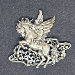 JJ  jonette Vintage pegasus winged horse with rhinestones